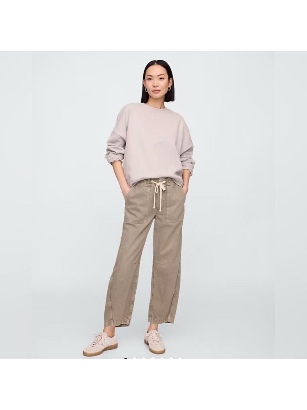 Gap Mid Rise Casual Beachy BoHo Supersoft Pull-On Barrel Jeans Small NWT